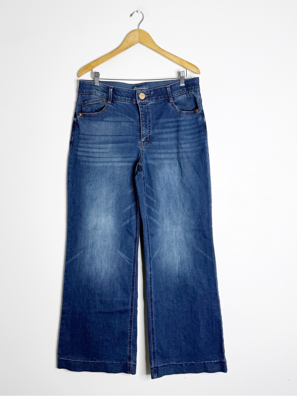 Democracy Ab Solution High Rise Wide Leg Jeans Size 14 Medium Wash